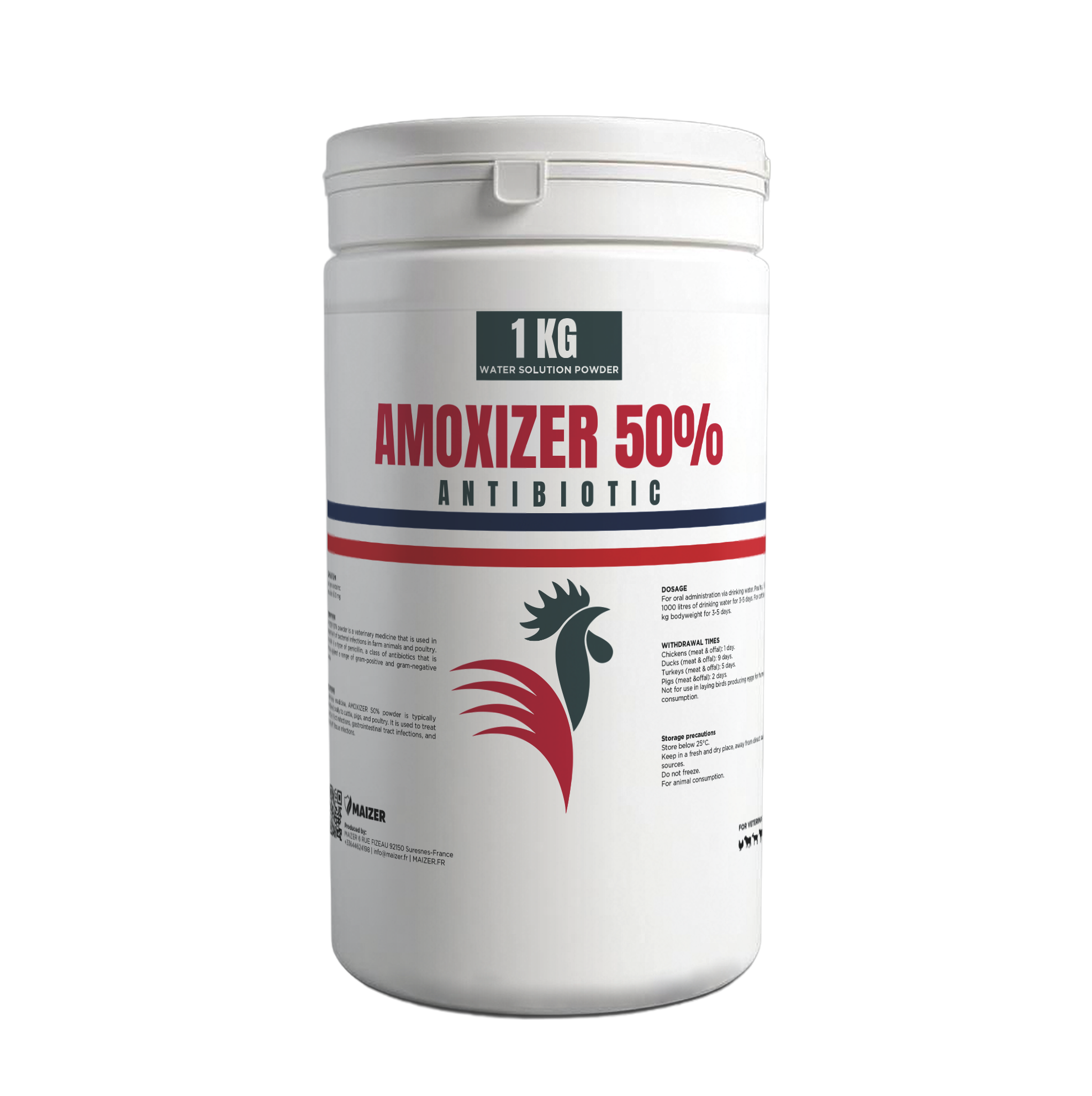 Amoxicillin 50% veterinary antibiotic powder for treating bacterial infections in livestock and poultry