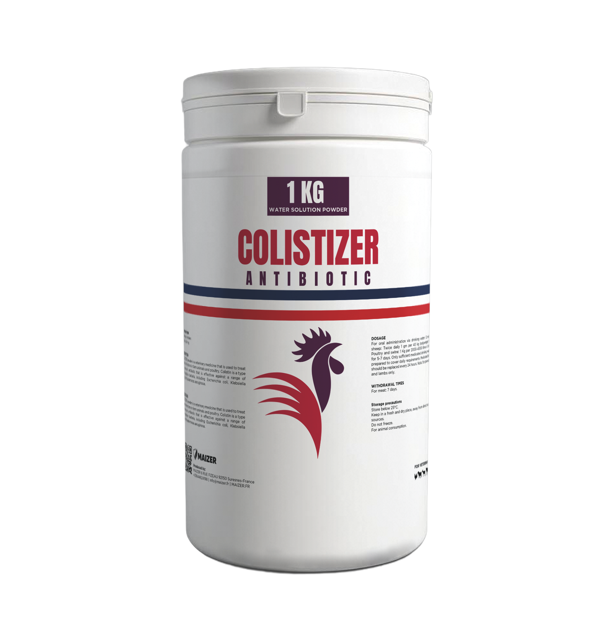 Colistin fights resistant bacteria is a polymyxin antibiotic powder for livestock, effective against Gram-negative bacterial infections