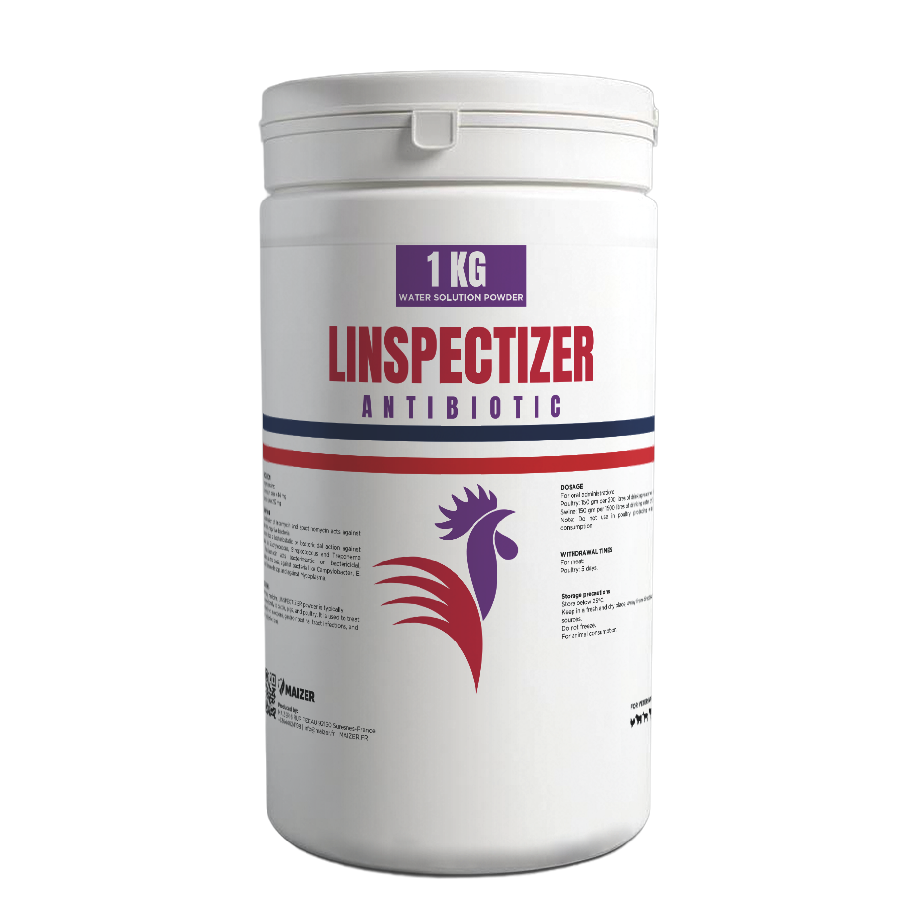 LINSPECTIZER veterinary antibiotic powder with Spectinomycin 44.4% and Lincomycin 22.2% for livestock and poultry bacterial infections
