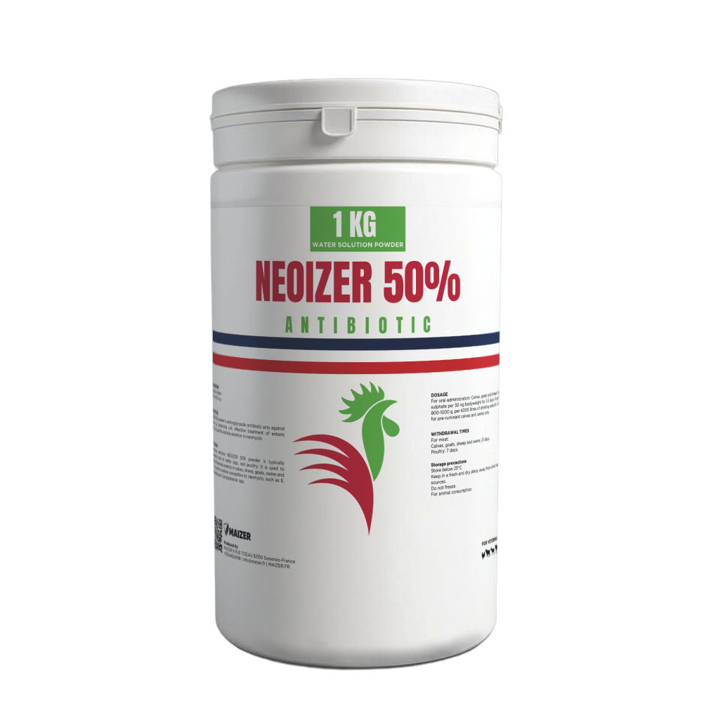NEOIZER 50% Neomycin veterinary antibiotic powder for treating enteric infections in livestock and poultry